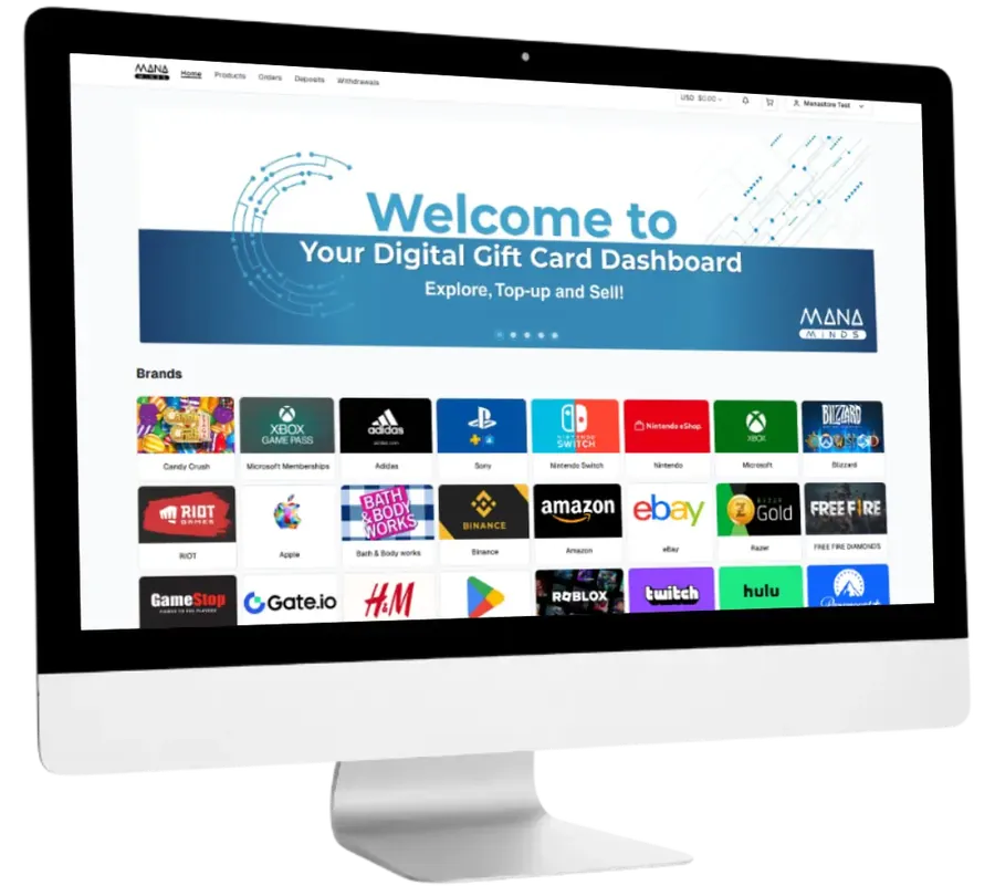 Manastore wholesale dashboard on a desktop monitor